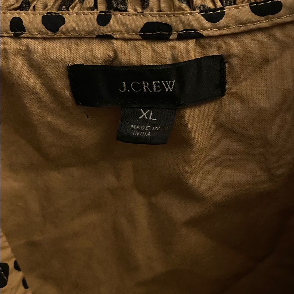 J. Crew Tan and Black Polka Dot Midi Dress - Picture 2 of 15